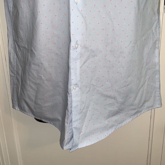 NWT Claiborne light blue shirt with red polka dots - Picture 3 of 8